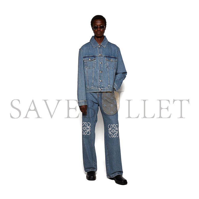 LOEWE ANAGRAM BAGGY JEANS MID BLUE 